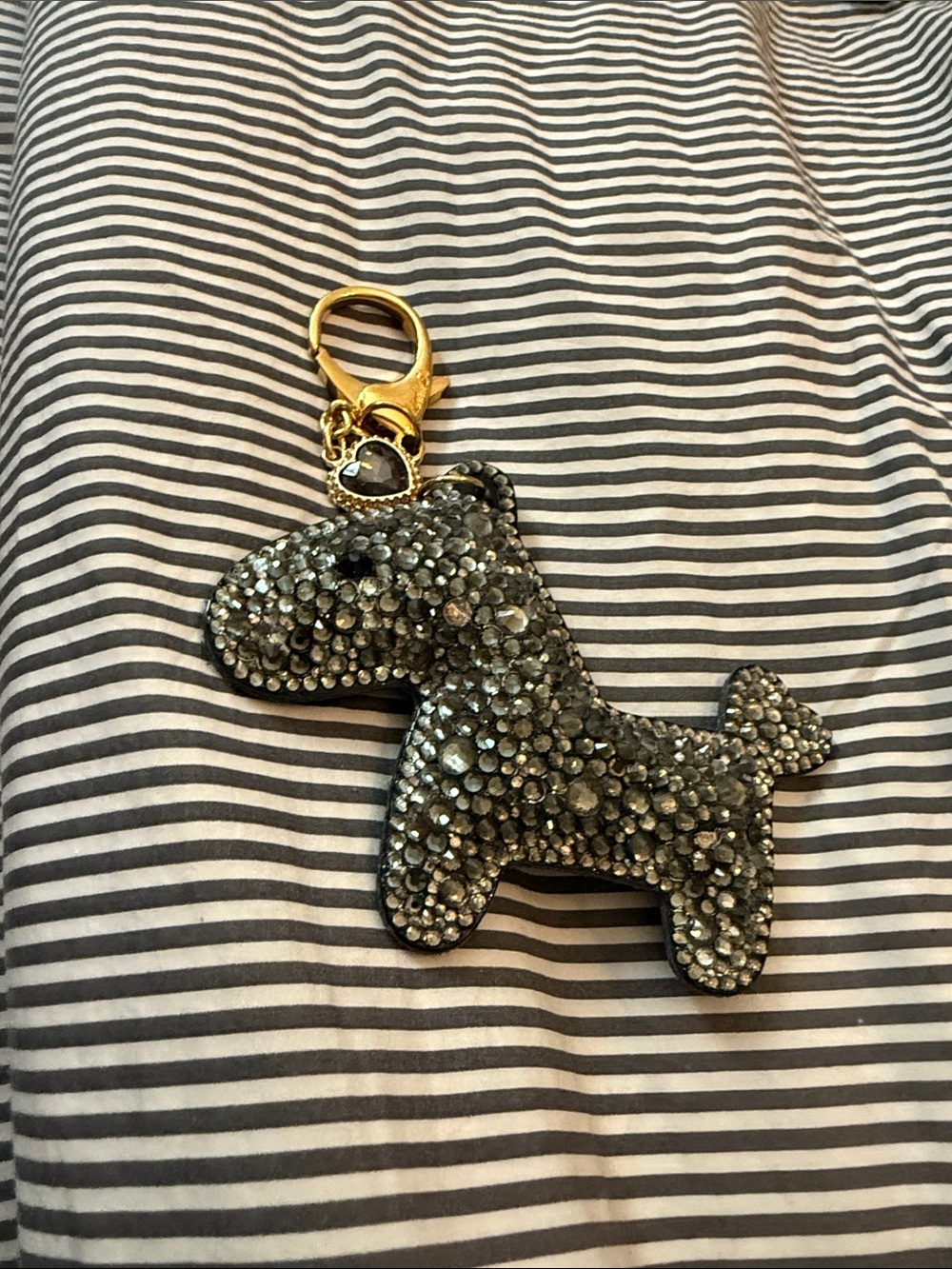 Crystal-Embellished Black & silver horse Keychain bag Charm brand~ Lindie Se